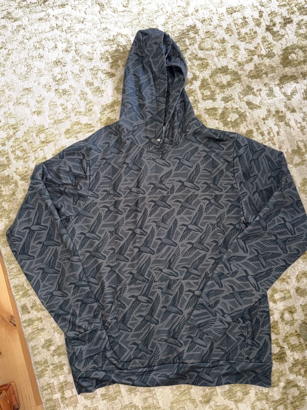 Men's Gray Patterned Duck Hoodie